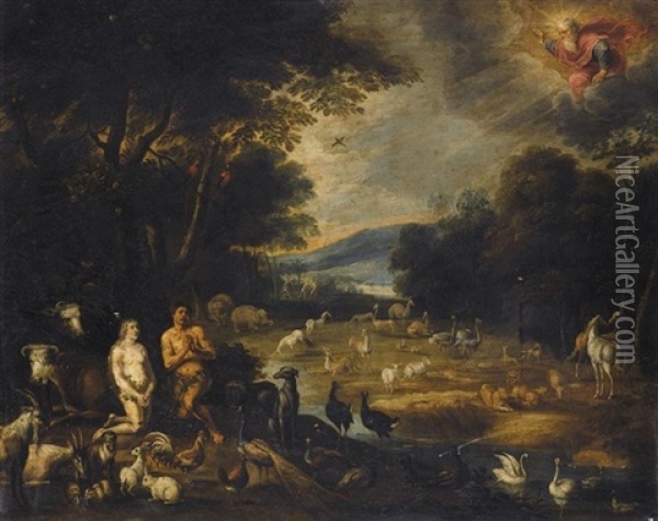Original Sin With The Expulsion From Eden Oil Painting - Willem van Herp the Elder