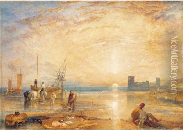 Flint Castle, North Wales Oil Painting - Joseph Mallord William Turner