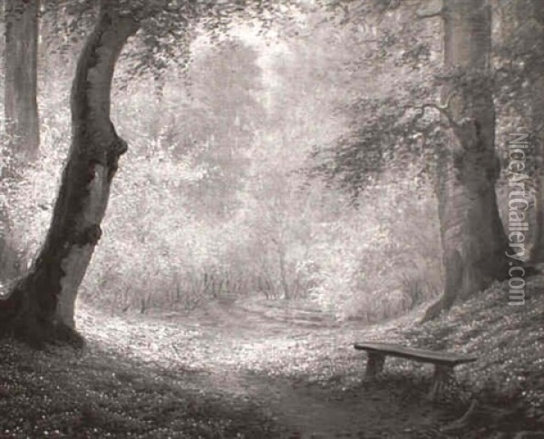 Path Through The Woods Oil Painting - Peter Johan Valdemar Busch