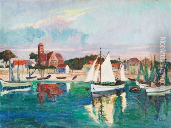 Boats On The French Riviera Oil Painting - Jan Rubczak