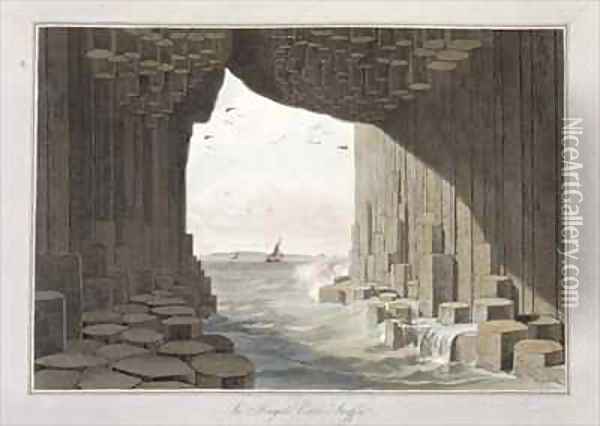 In Fingals Cave Staffa Oil Painting - William Daniell RA