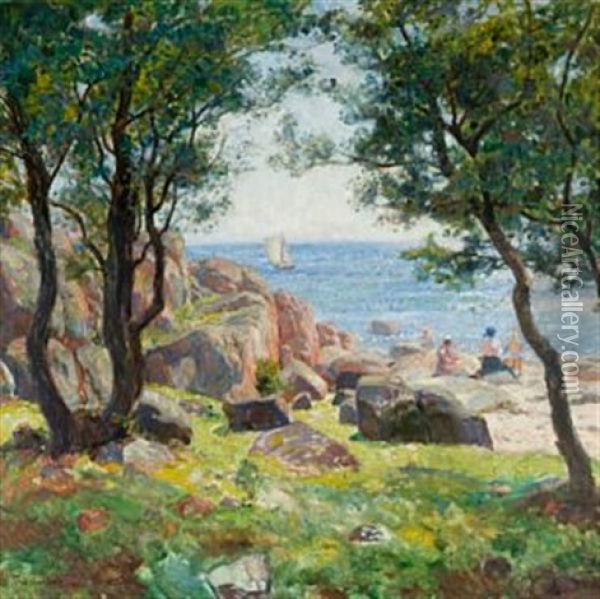 Sommerdag Oil Painting - Thorolf Holmboe