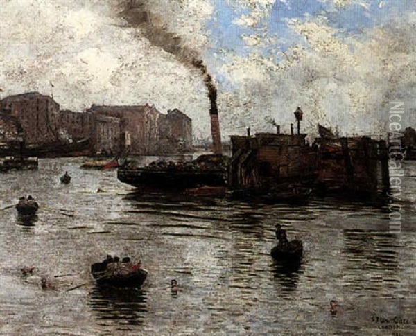 The Thames, London Oil Painting - Siebe Johannes ten Cate