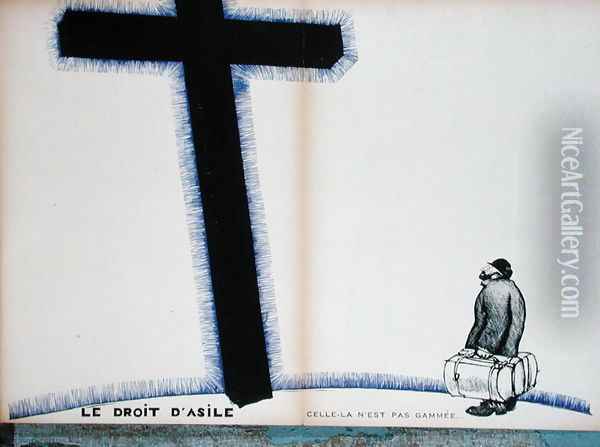 The Christian Cross and the Right to Asylum Oil Painting - Paul Iribe
