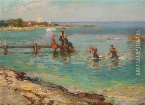 The Bathers Oil Painting - Walter Granville-Smith
