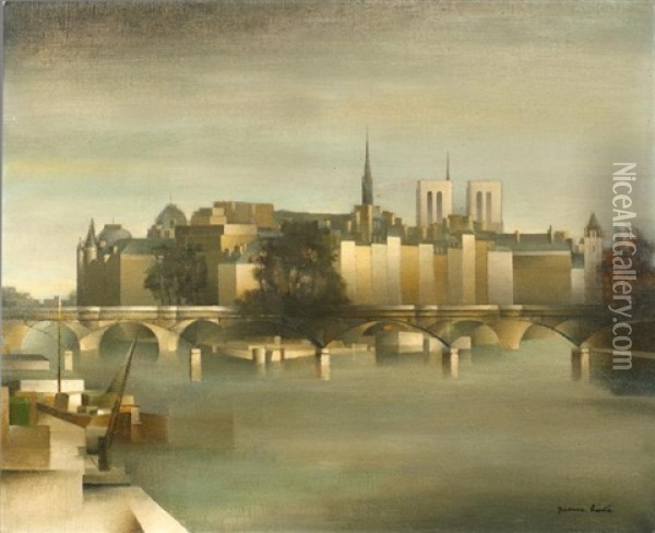 Paris, L'ile De La Cite Oil Painting - Pierre Hode