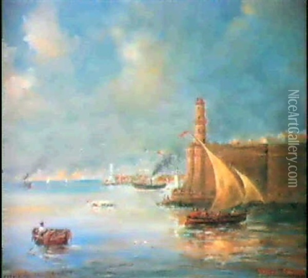 Im Hafen Von Marseille Oil Painting - Gerarda Hermina Marius Eraud