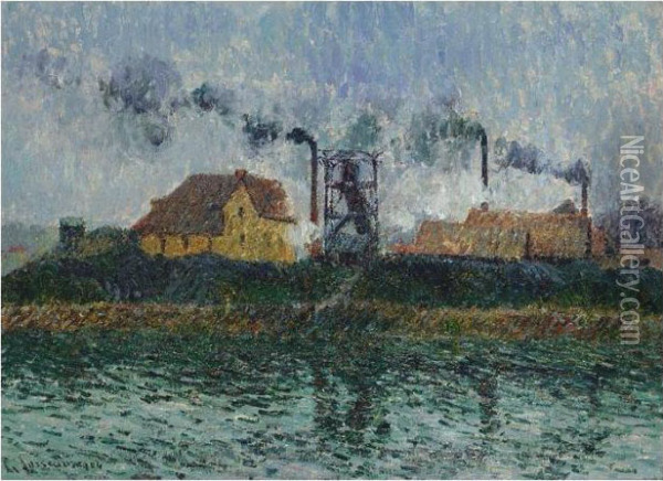 Usine Au Bord De L'oise Oil Painting - Gustave Loiseau
