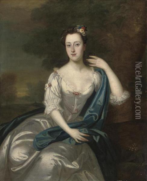 Portrait Of A Lady, Three-quarter-length Oil Painting - Joseph Highmore