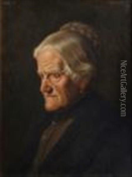 Portrait Of An Elderly Woman Oil Painting - Hanna (Hirsch) Pauli