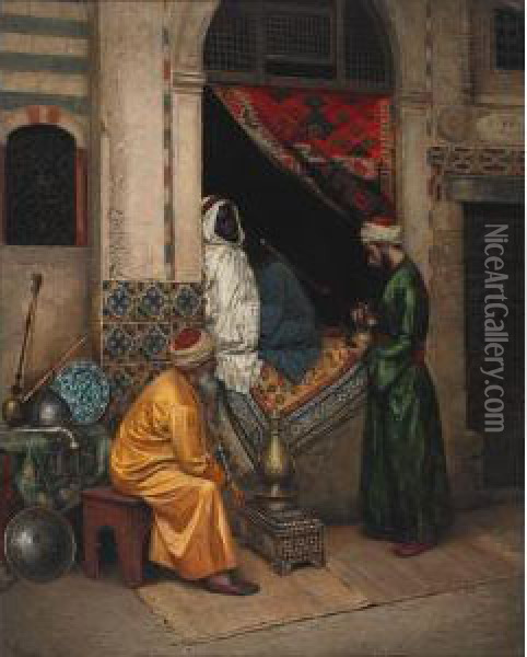 The Carpet Merchant Oil Painting - Rudolf Johann Weiss