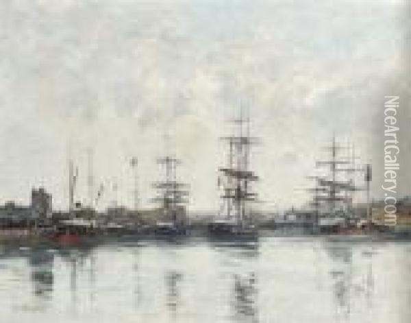 Le Bassin, Deauville Oil Painting - Eugene Boudin