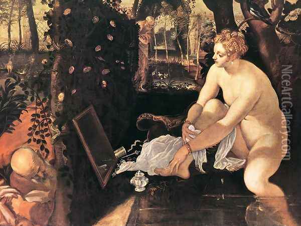 The Bathing Susanna 1560-62 Oil Painting - Jacopo Tintoretto (Robusti)