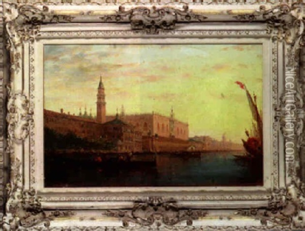 The Doges' Palace, Venice Oil Painting - Charles Clement Calderon