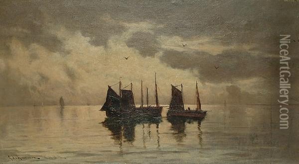 Ships At Dawn Oil Painting - William Aikman