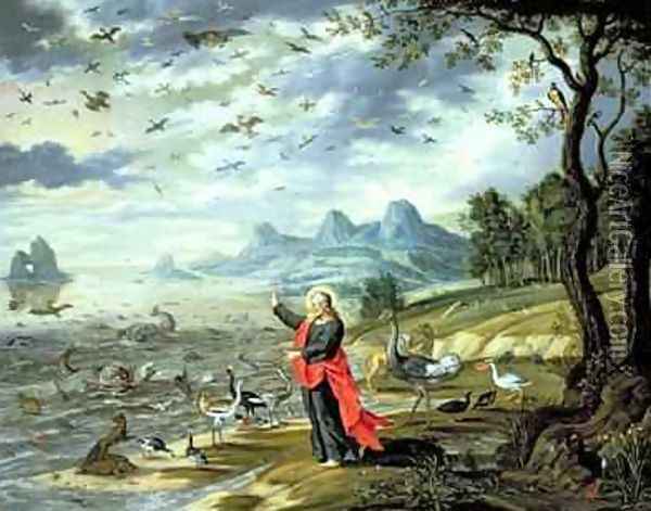 The Creation of the Birds and Fishes Oil Painting - Isaak van Oosten