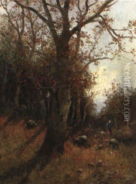 Sparziergang Im Herbstwald Oil Painting - Adolf Kaufmann