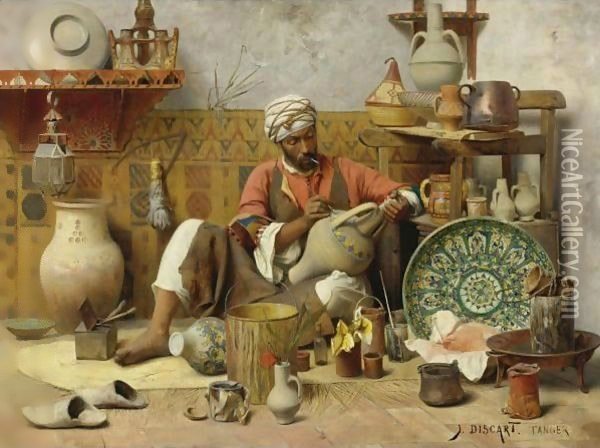 The Pottery Studio, Tangiers Oil Painting - Jean Discart