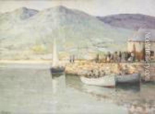 Unloading The Catch - Killary Harbour Oil Painting - James Humbert Craig
