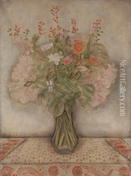 Vase De Fleurs Oil Painting - Sei Koyanagui