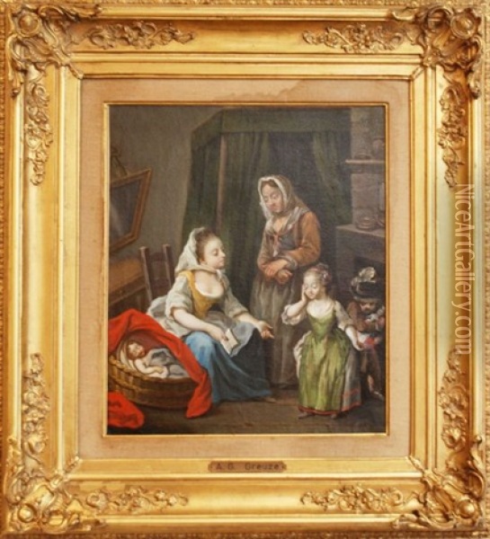 La Reprimande Oil Painting - Anne Genevieve Greuze