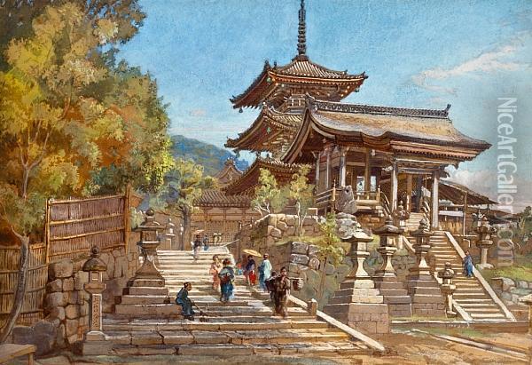 Entrance To A Temple Oil Painting - John Jnr. Varley