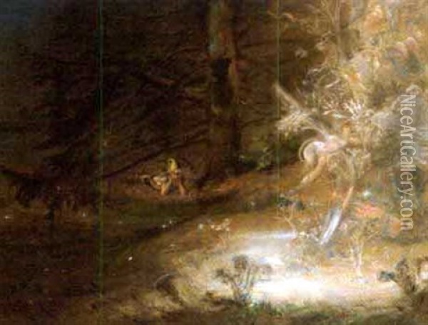 Waldgeister Oil Painting - Joseph Emanuel Weiser