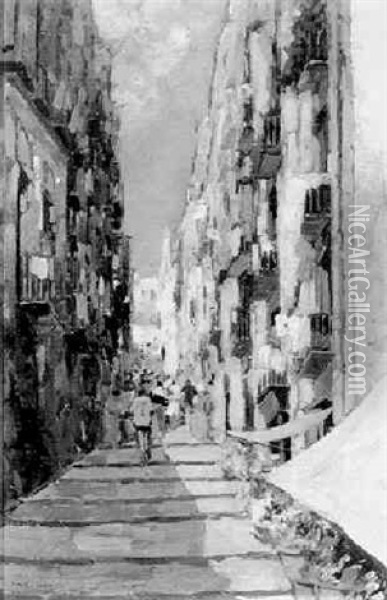 Italian Street Scene Oil Painting - Lazzaro Pasini