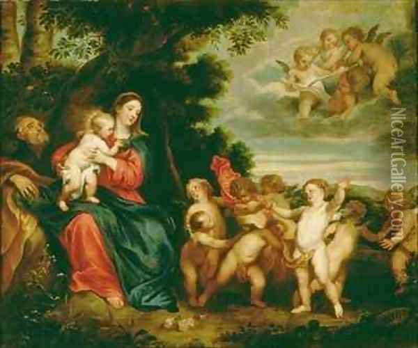 Rest on the Flight into Egypt Oil Painting - Sir Anthony Van Dyck