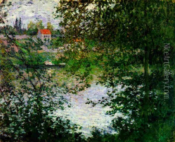 A Travers Les Arbres, Ile De La Grande Jatte Oil Painting - Claude Monet