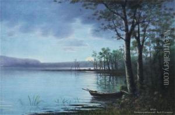 Evening In Taupo Oil Painting - John Douglas Perrett