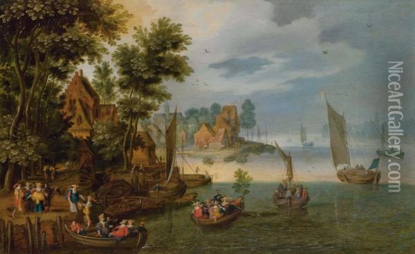 Paysage Fluvial Oil Painting - Pieter Gysels