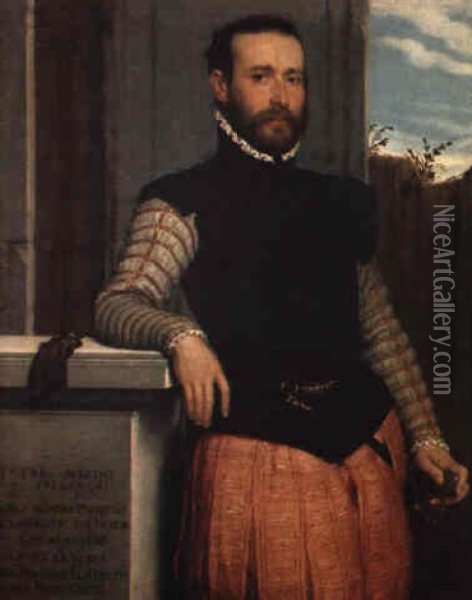 Portrait De Prospero Alessandri Oil Painting - Giovanni Battista Moroni