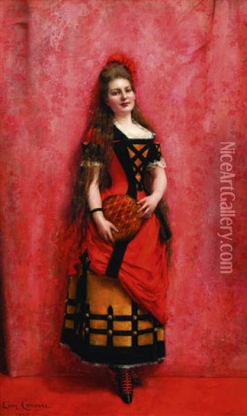 Mme La Comtesse De Fels Oil Painting - Leon Commere
