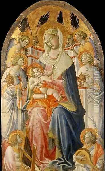 Virgin and Child with Angels Oil Painting - Giovanni del Ponte (also known as Giovanni di Marco)