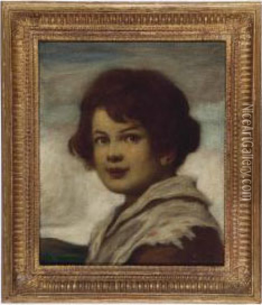 Portrait Of A Boy Oil Painting - Ludwig Von Zumbusch