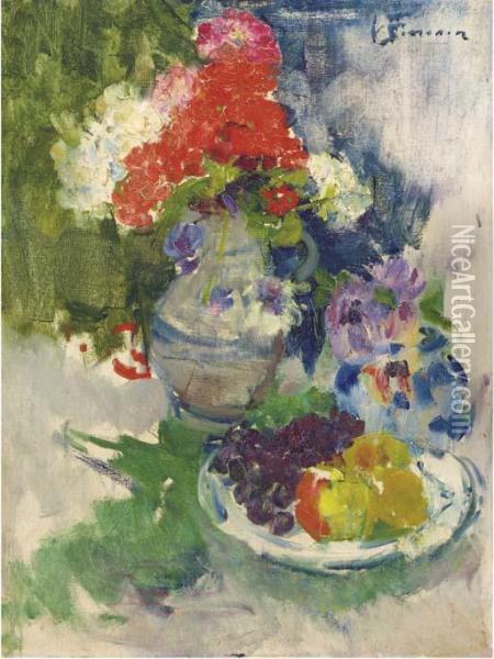 Flowers And Fruit Oil Painting - Victor Simonin