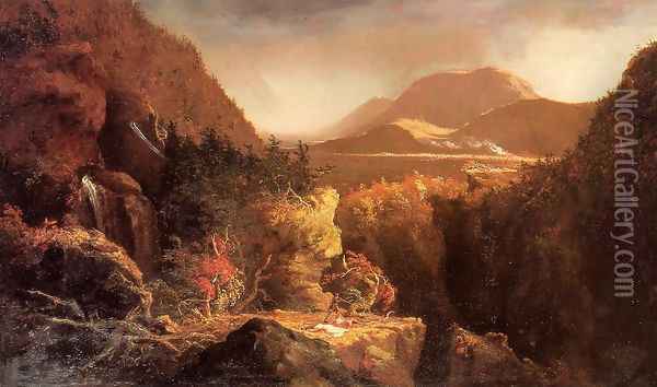 Landscape with Figures: A Scene from 'The Last of the Mohicans' Oil Painting - Thomas Cole