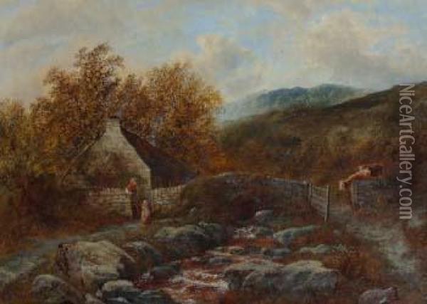 A Mountain Home Bettws-y-coed Oil Painting - Alfred H. Green
