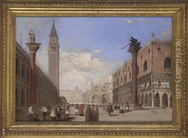 St. Mark's Square, Venice Oil Painting - Edward Pritchett