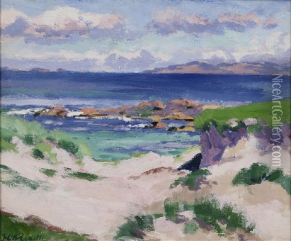 Iona (+ A View Of Port Bhan, Verso) Oil Painting - Francis Campbell Boileau Cadell