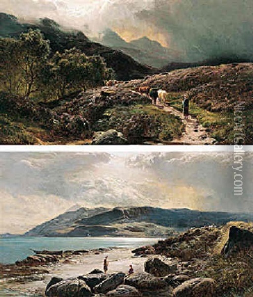 Along A Highland Path Oil Painting - Sidney Richard Percy