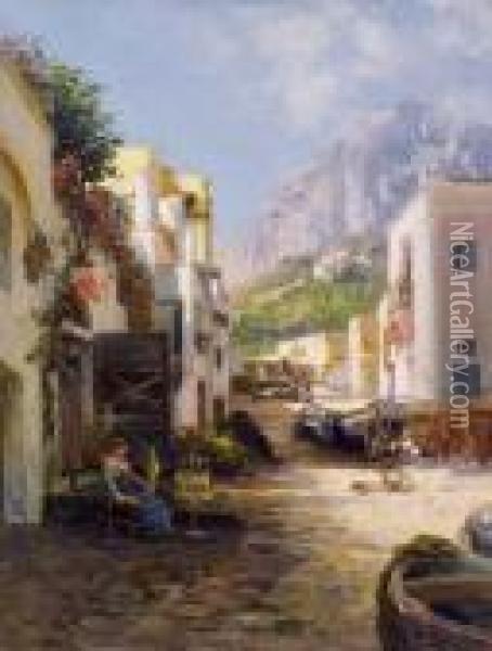 Capri, Verso Il Monte Solaro Oil Painting - Bernard Hay
