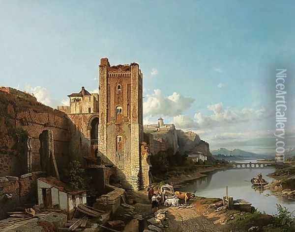 View in Spain Oil Painting - Francois Antoine Bossuet