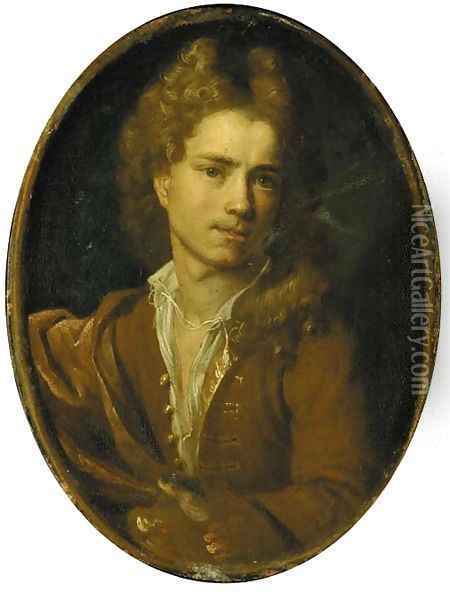Portrait of the artist Oil Painting - Francois Lemoine (see Lemoyne)