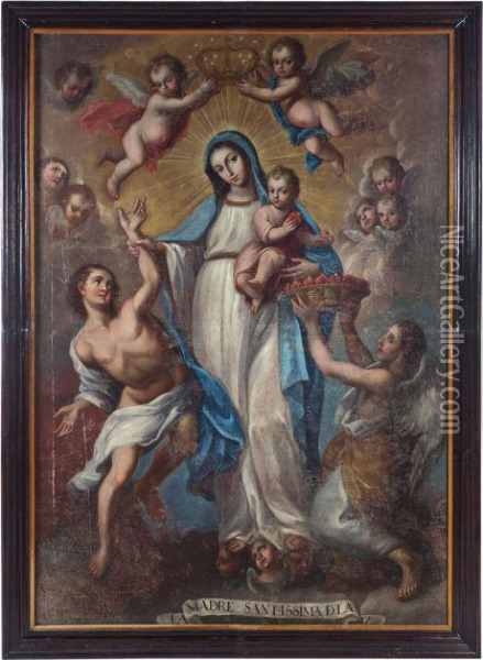 Madre Santisima De La Luz Oil Painting - Miguel Cabrera