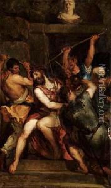Flagellazione Di Cristo Oil Painting - Tiziano Vecellio (Titian)