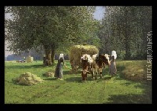 Les Fenaisons Oil Painting - Adolphe Jacobs