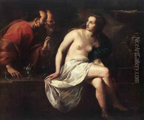 Susanna and the Elders Oil Painting - Guido Cagnacci