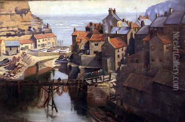 Staithes Village, North Yorkshire Oil Painting - James Watson